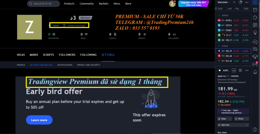 Bảo Hành Tài Khoản Tradingview 9 tai khoan tradingview premium gia re 78