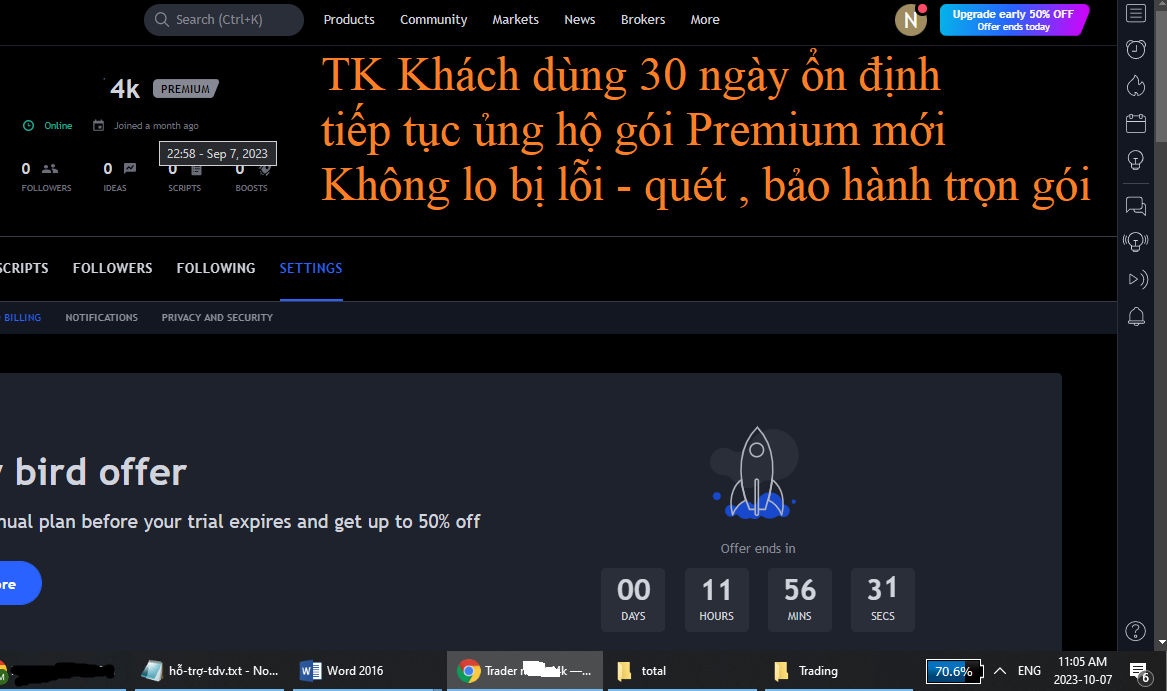 Bảo Hành Tài Khoản Tradingview 5 Tai khoan tradingview pro gia re 810 2
